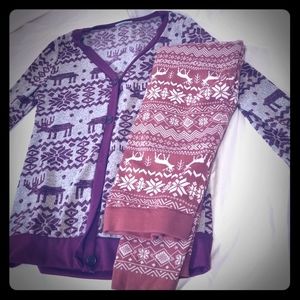 LOWEST SALE! Winter Deer Leggings & Cardigan